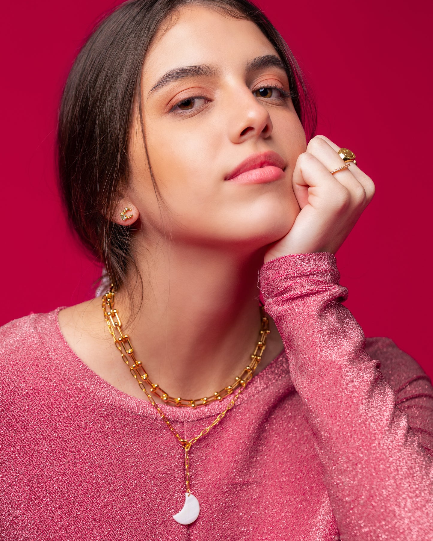 Luxe Moon lariat necklace