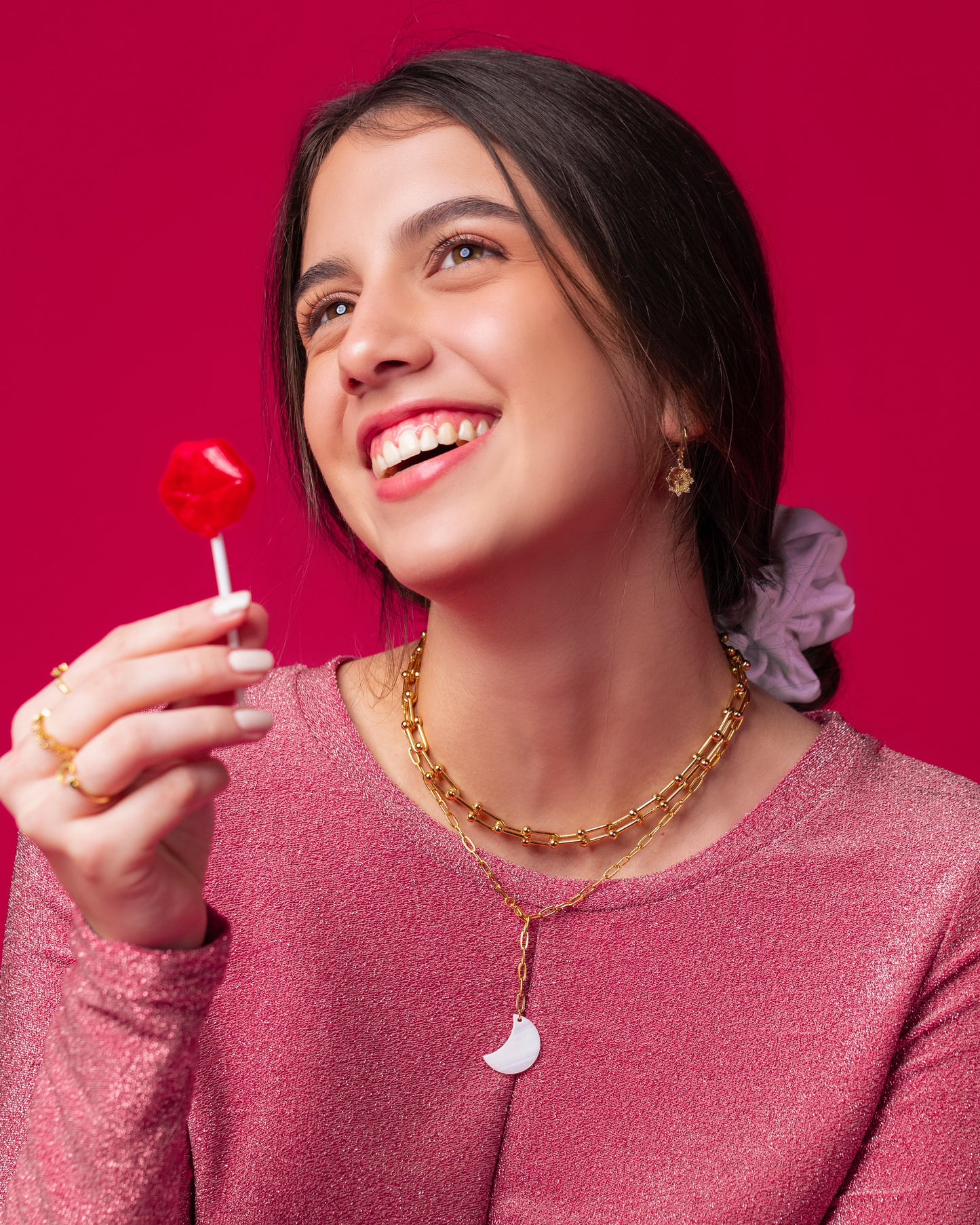 Luxe Moon lariat necklace