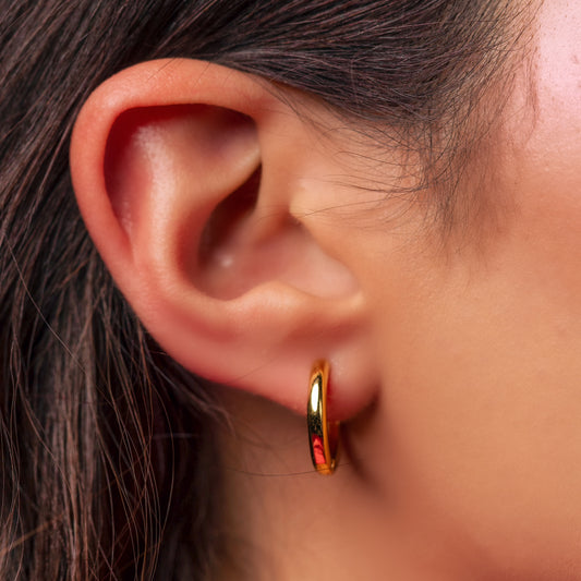 Gold Huggie Hoop Earrings