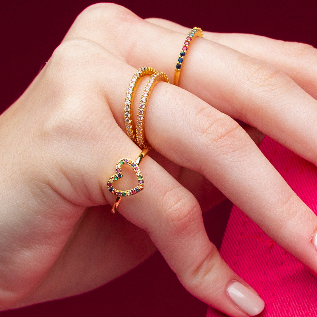 Zayn Rainbow Heart Ring