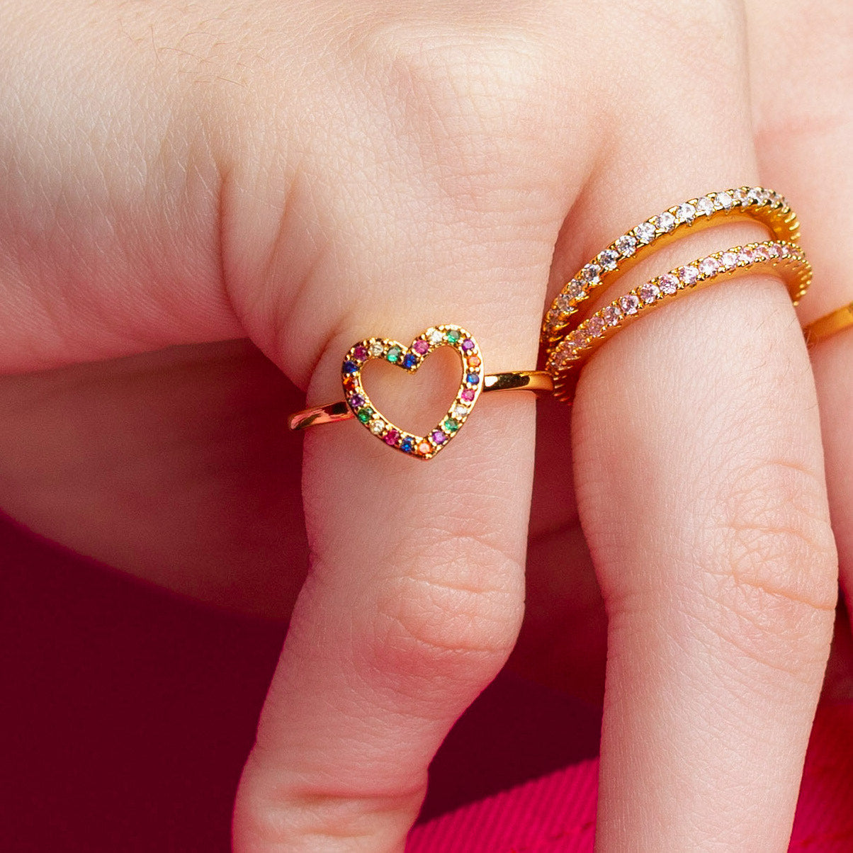 Zayn Rainbow Heart Ring